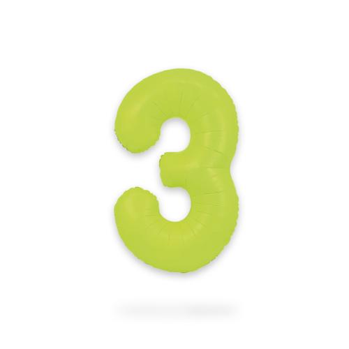 Ballongsiffra - Tre Neon Green 86 cm