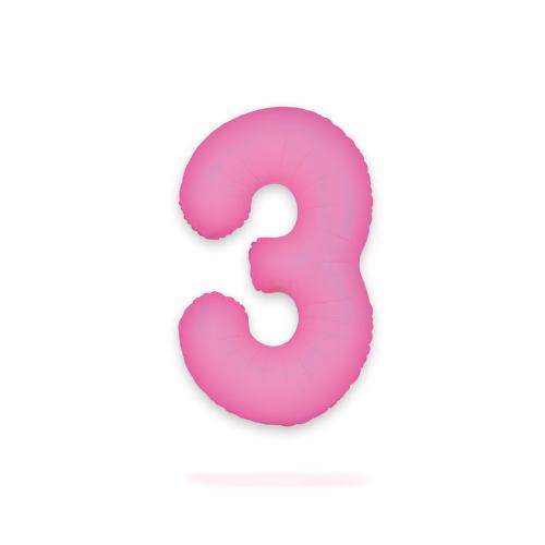 Ballongsiffra - Tre Neon Pink 86 cm
