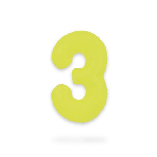 Ballongsiffra - Tre Neon Yellow 86 cm
