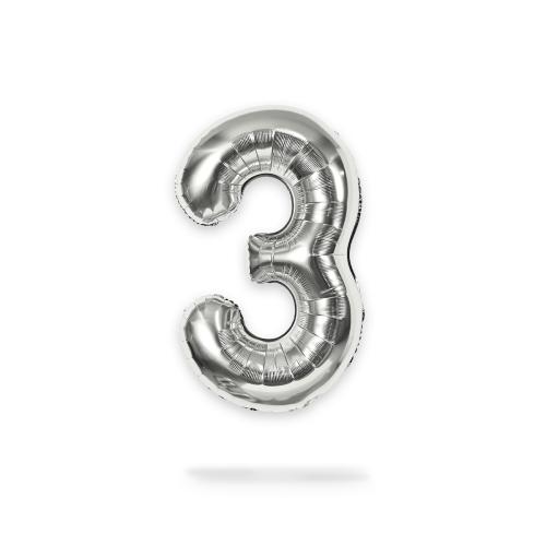 Ballongsiffra - Tre Silver 86 cm
