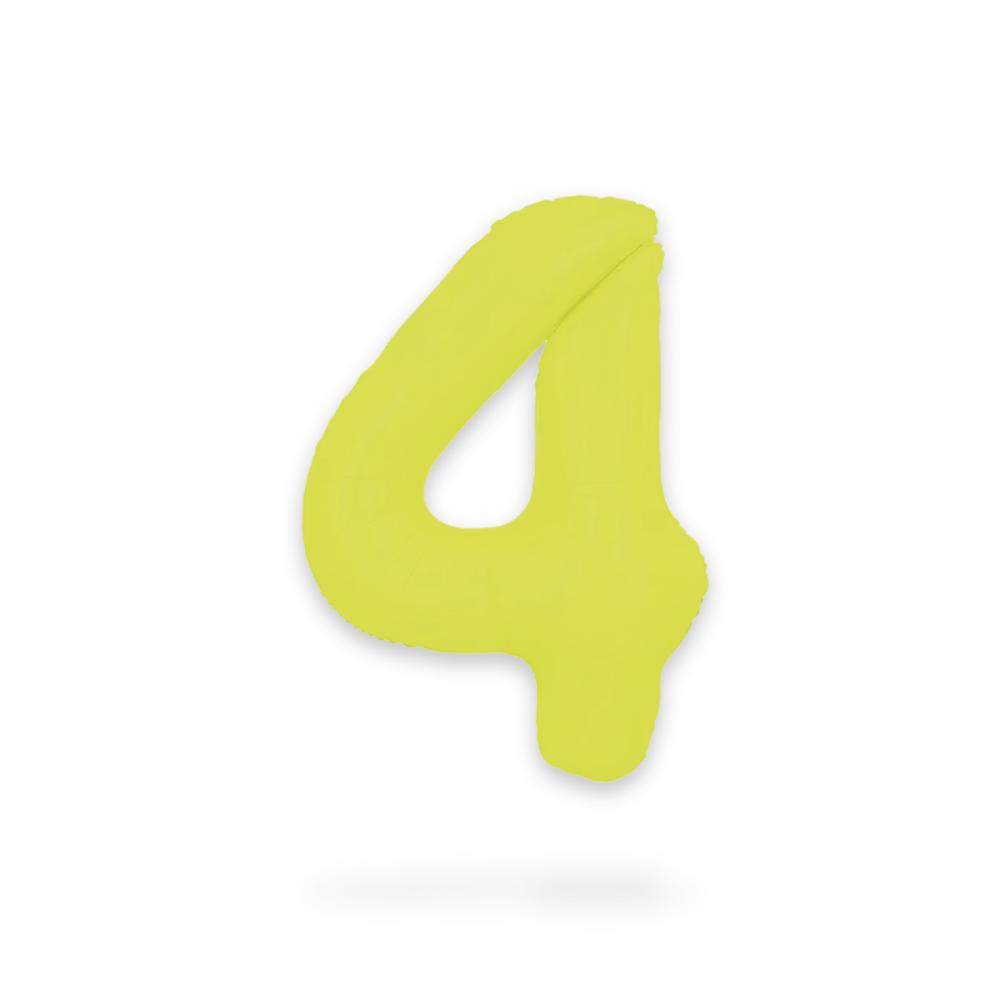 Ballongsiffra - Fyra Neon Yellow 86 cm