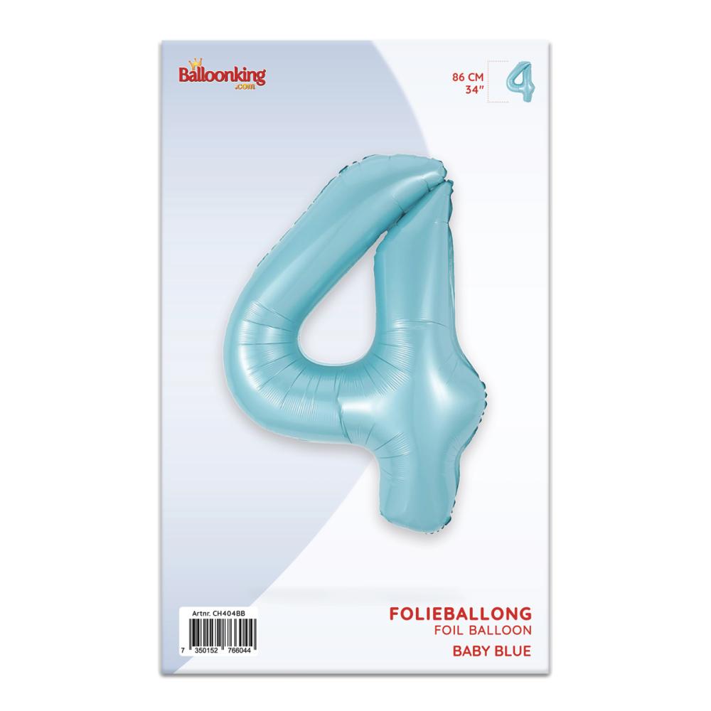 Ballongsiffra - Fyra Baby Blue 86 cm