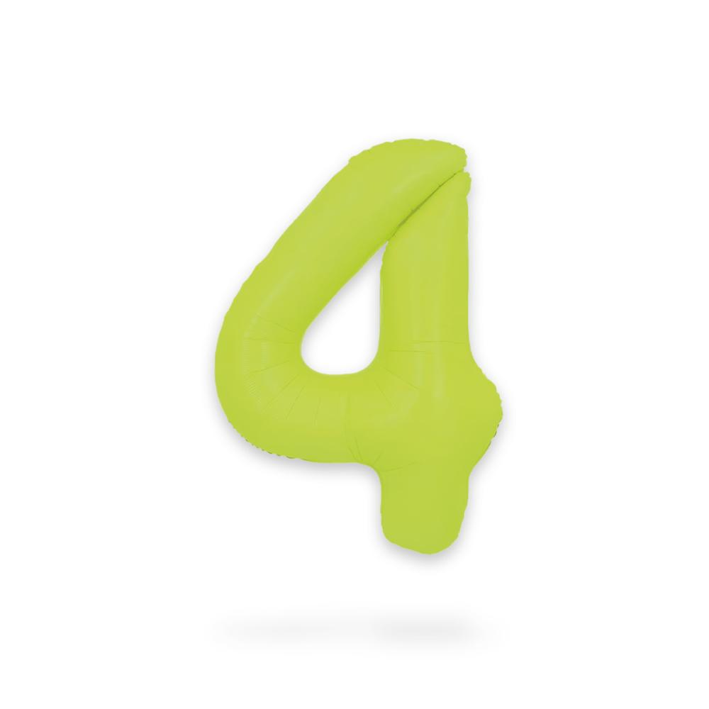 Ballongsiffra - Fyra Neon Green 86 cm