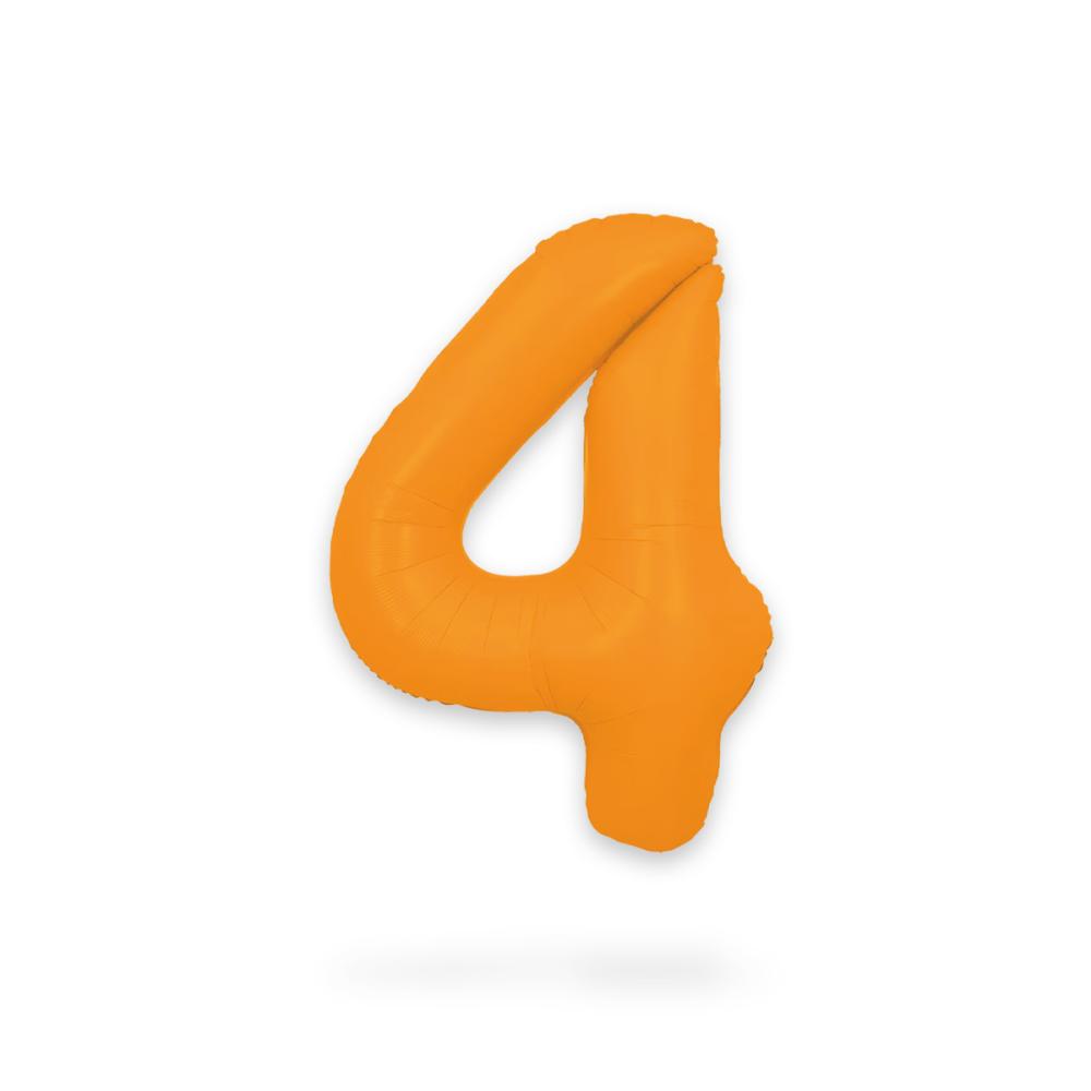 Ballongsiffra - Fyra Neon Orange 86 cm