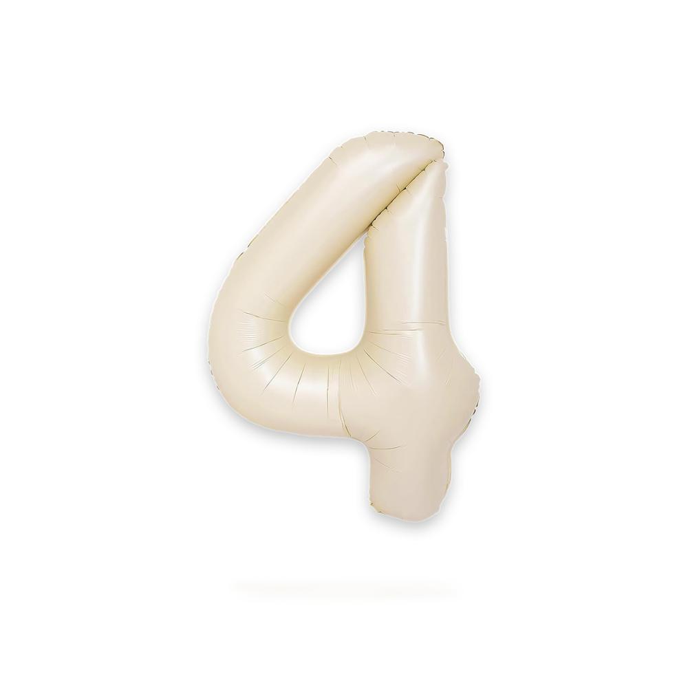 Ballongsiffra - Fyra Satin Creme 86 cm