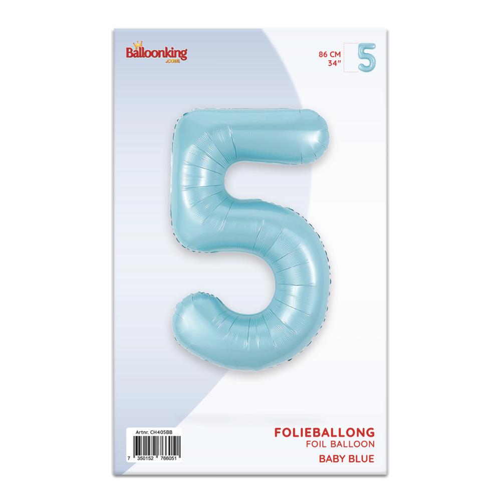 Ballongsiffra - Fem Baby Blue 86 cm