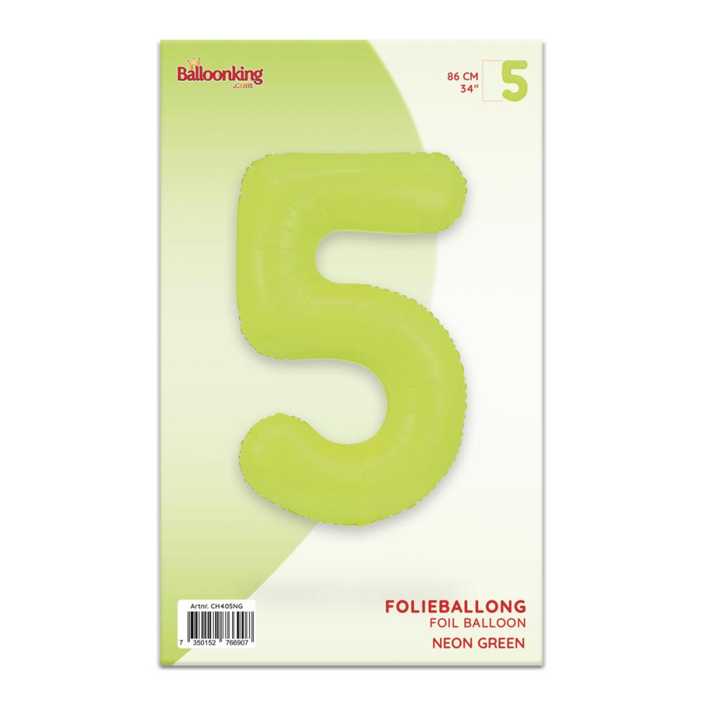 Ballongsiffra - Fem Neon Green 86 cm