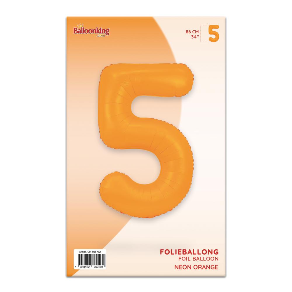 Ballongsiffra - Fem Neon Orange 86 cm