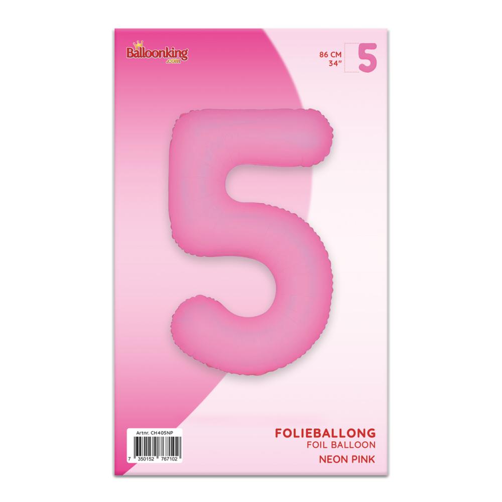 Ballongsiffra - Fem Neon Pink 86 cm