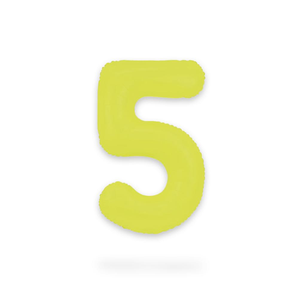 Ballongsiffra - Fem Neon Yellow 86 cm