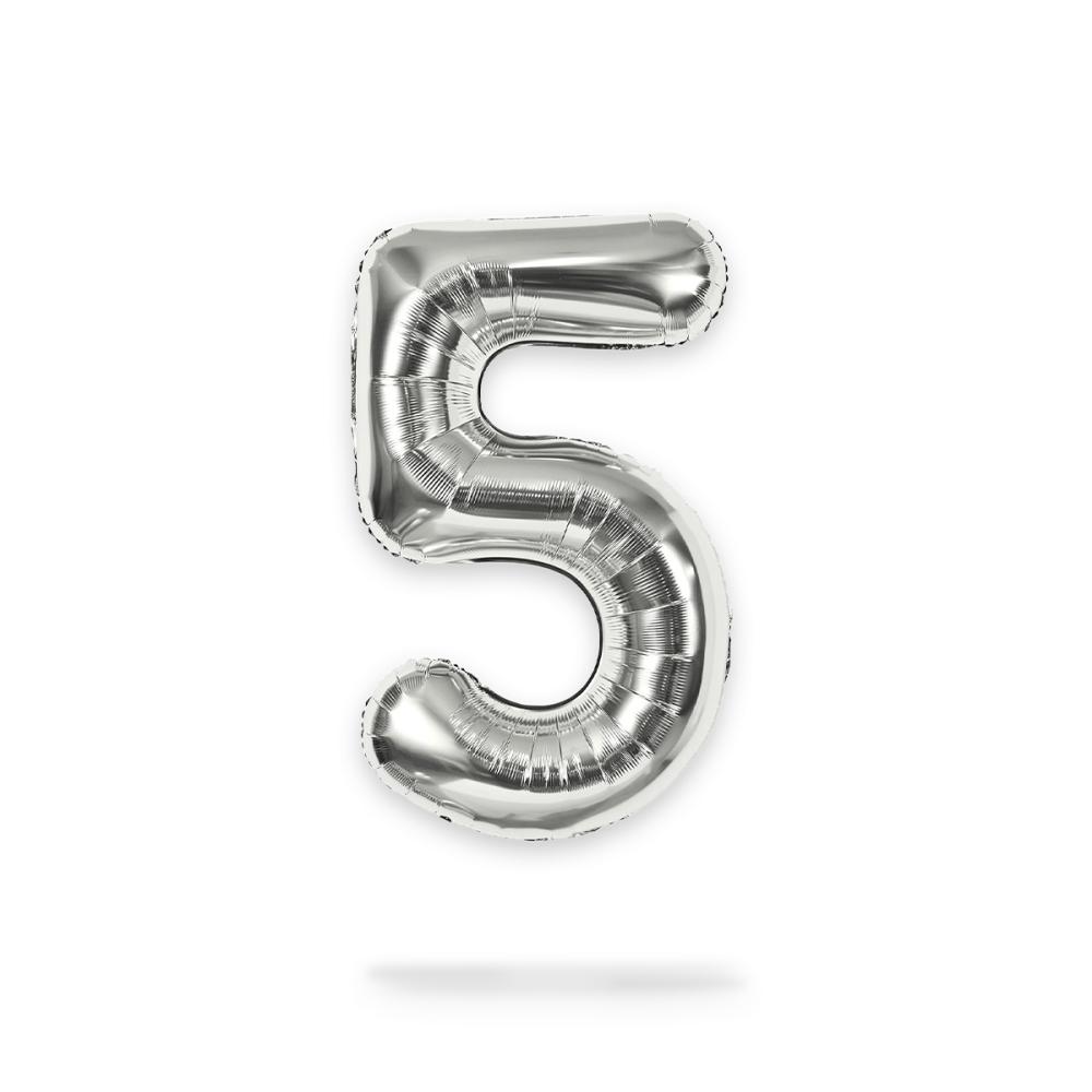 Ballongsiffra - Fem Silver 86 cm