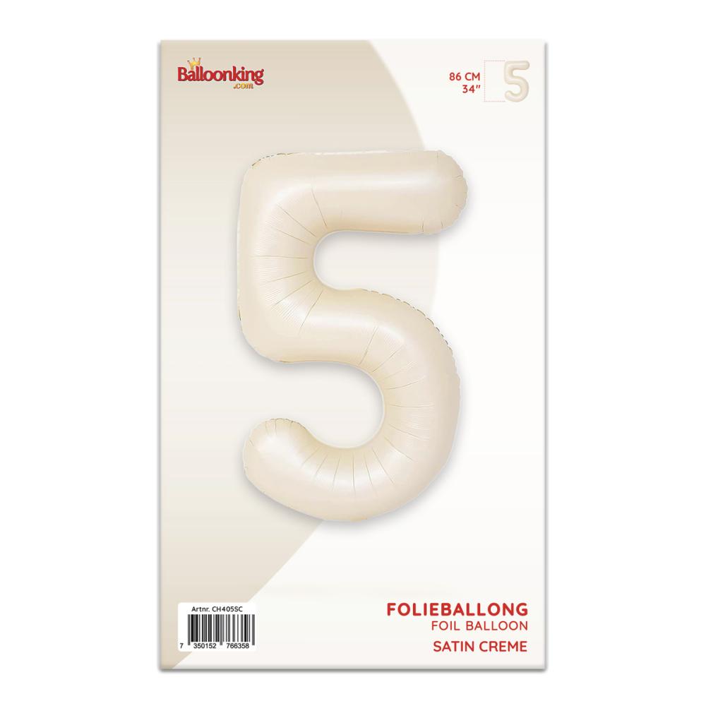 Ballongsiffra - Fem Satin Creme 86 cm