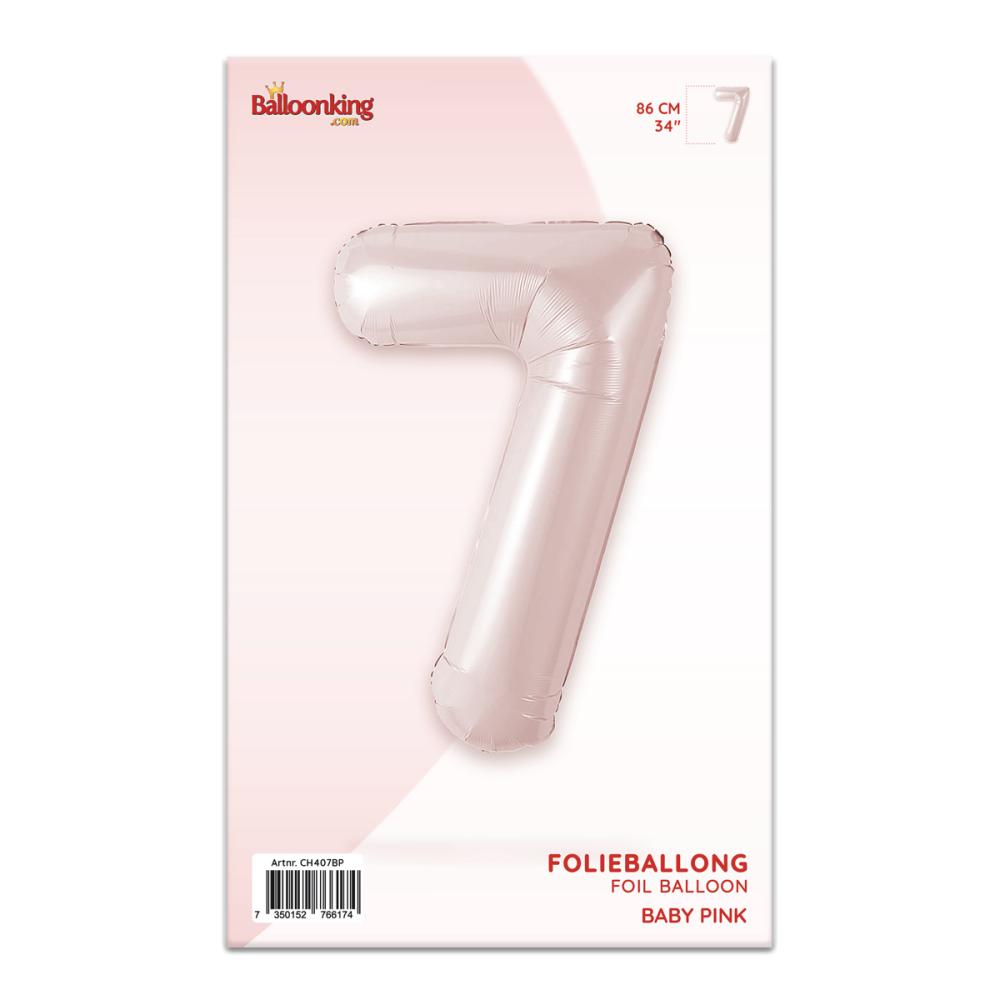 Ballongsiffra - Sju Baby Pink 86 cm