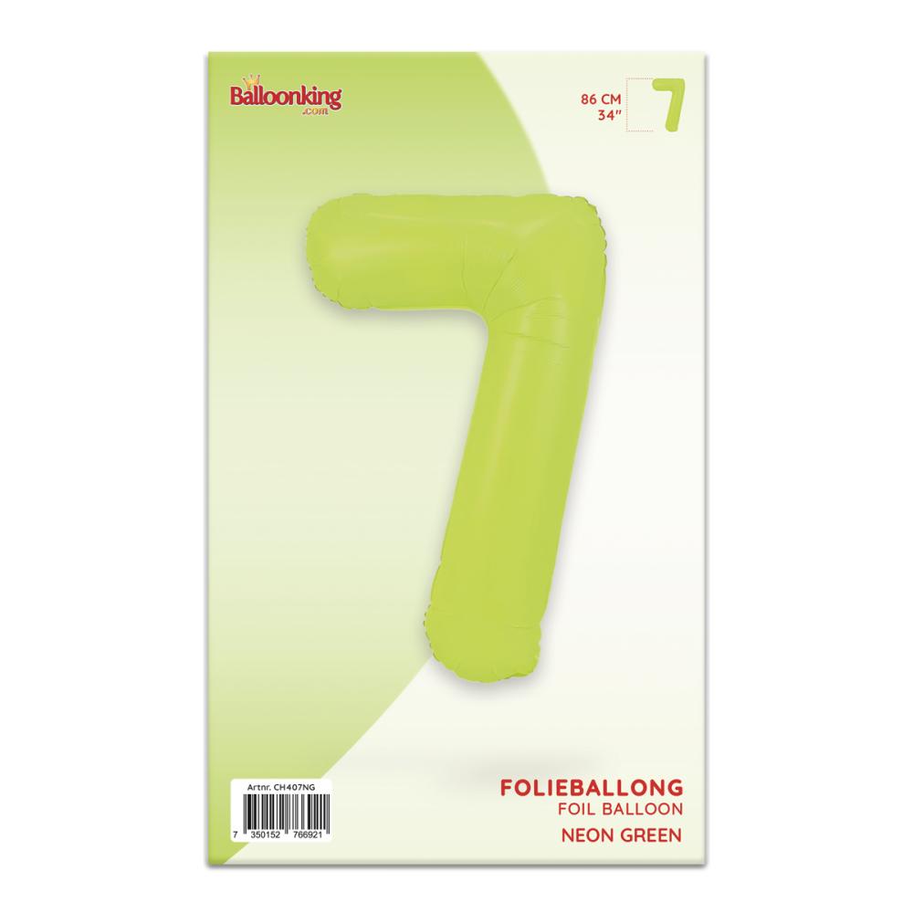 Ballongsiffra - Sju Neon Green 86 cm