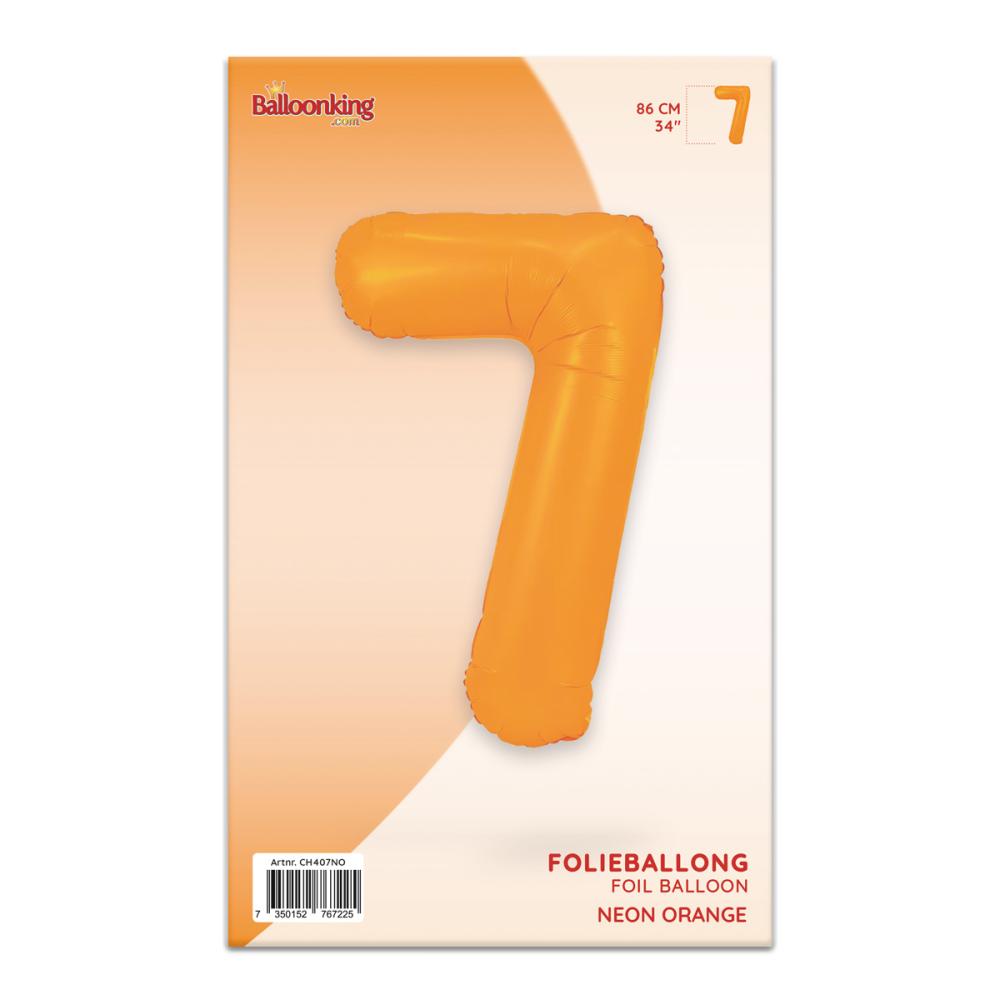 Ballongsiffra - Sju Neon Orange 86 cm