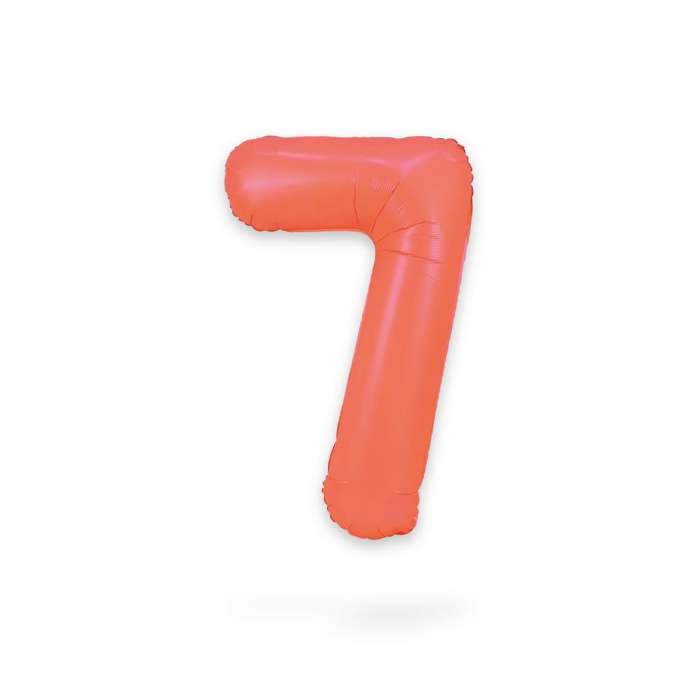 Ballongsiffra - Sju Neon Rose Red 86 cm