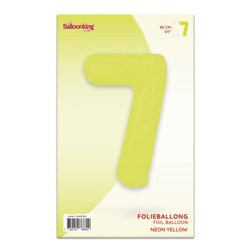 Ballongsiffra - Sju Neon Yellow 86 cm