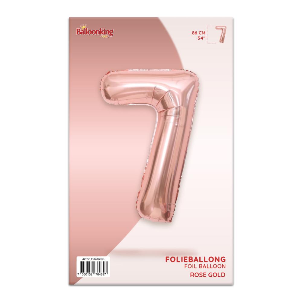 Ballongsiffra - Sju Rose Gold 86 cm