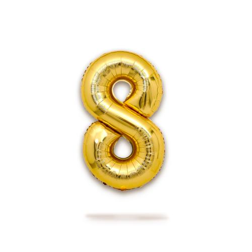 Ballongsiffra - Åtta Guld 86 cm