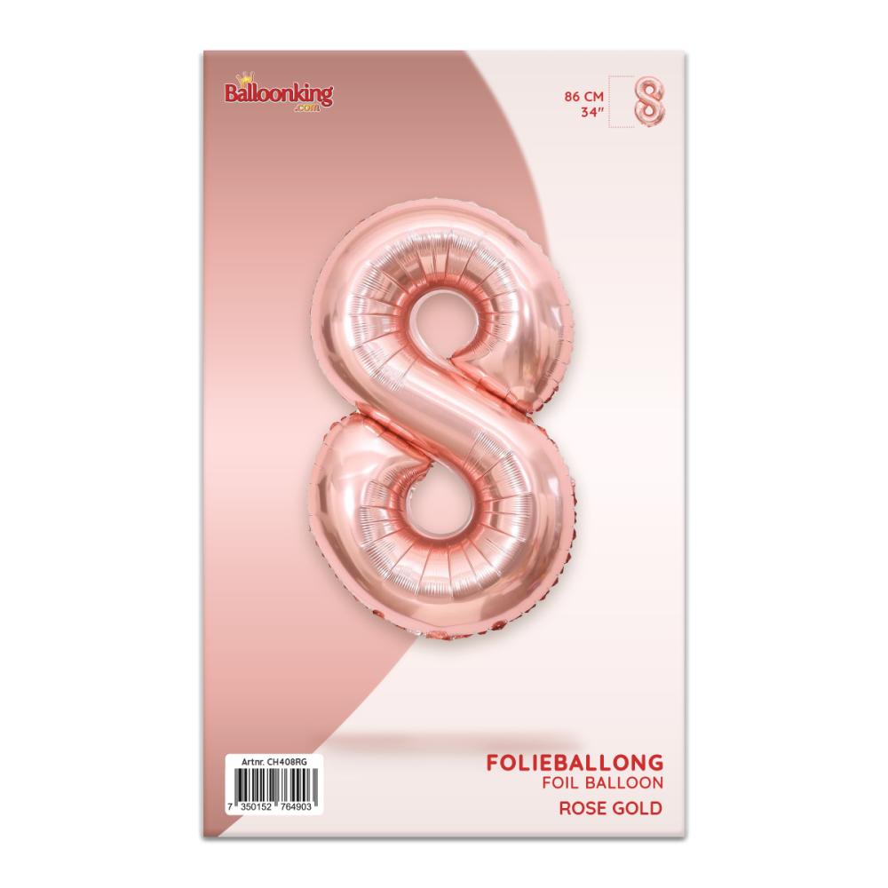 Ballongsiffra - Åtta Rose Gold 86 cm
