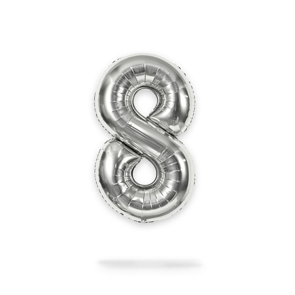 Ballongsiffra - Åtta Silver 86 cm