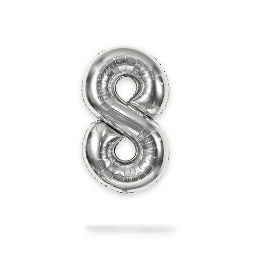 Ballongsiffra - Åtta Silver 86 cm