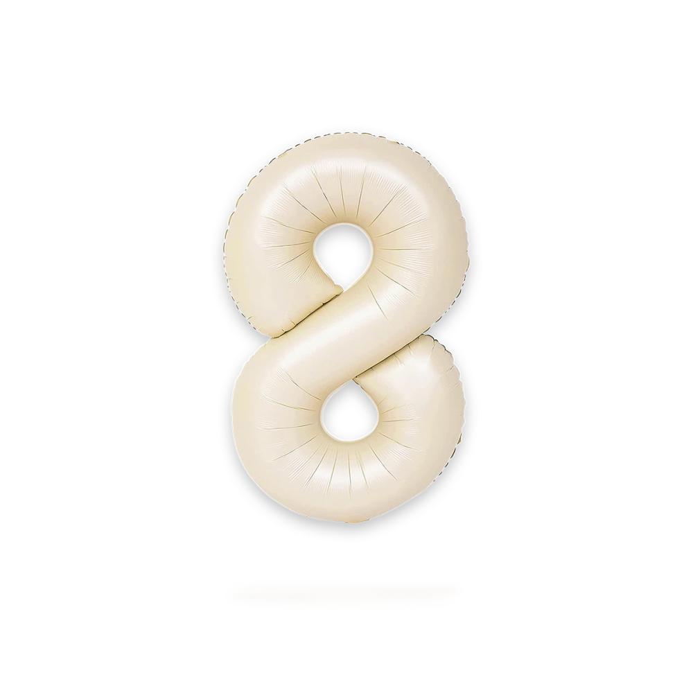 Ballongsiffra - Åtta Satin Creme 86 cm