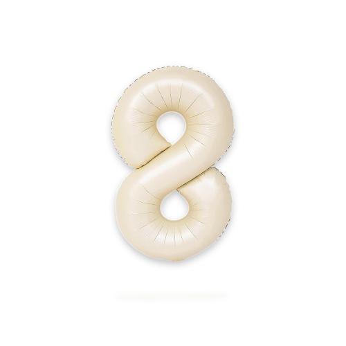 Ballongsiffra - Åtta Satin Creme 86 cm