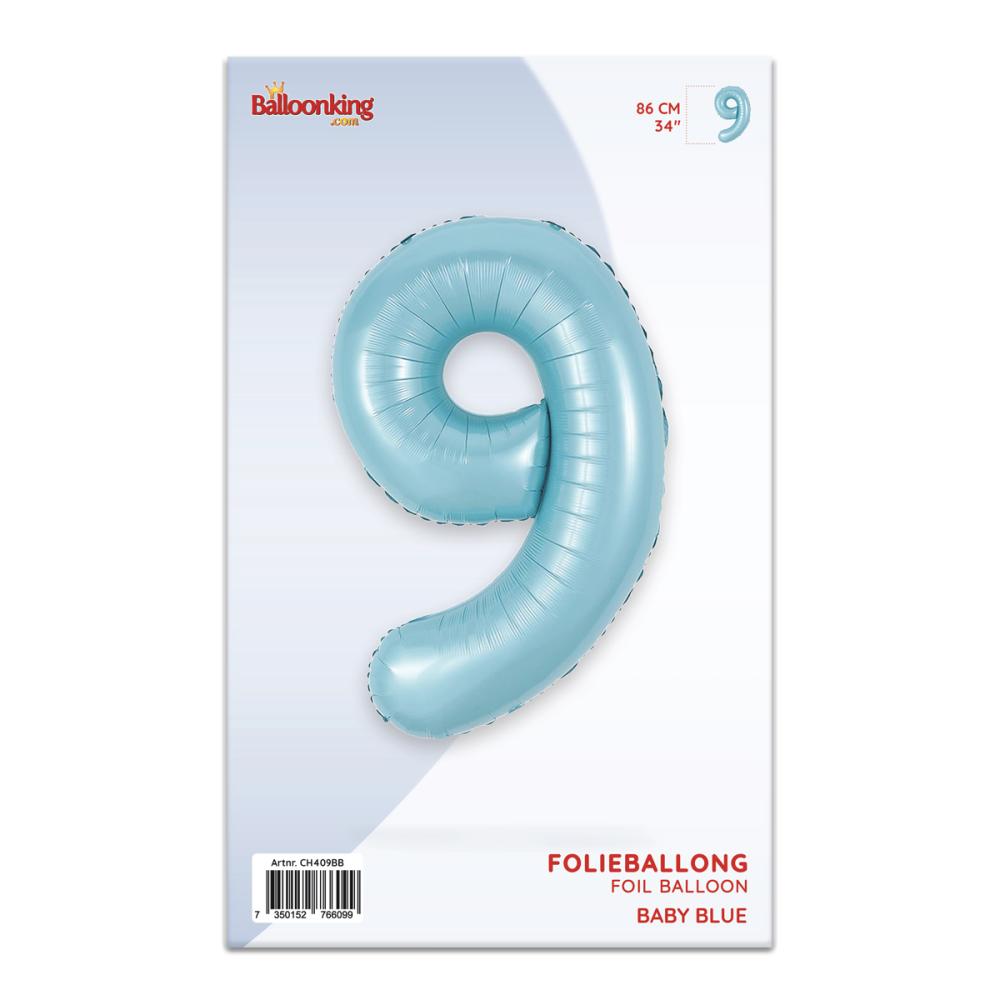 Ballongsiffra - Nio Baby Blue 86 cm