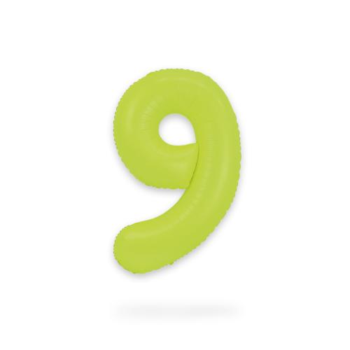 Ballongsiffra - Nio Neon Green 86 cm