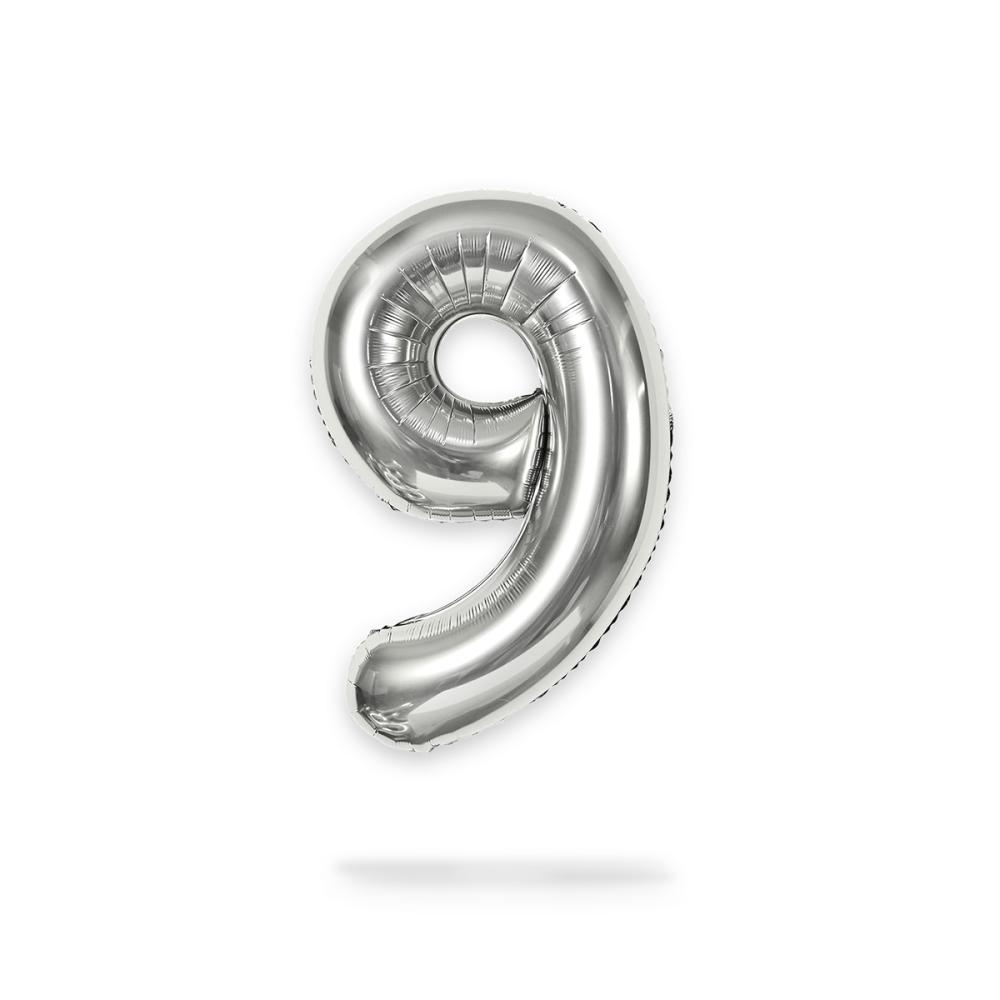 Ballongsiffra - Nio Silver 86 cm