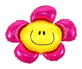 Folieballong - Färgglad Blomma Rosa Shape