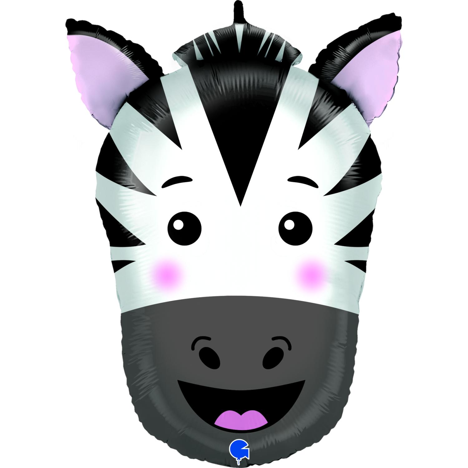 Folieballong - Zebra Head Shape