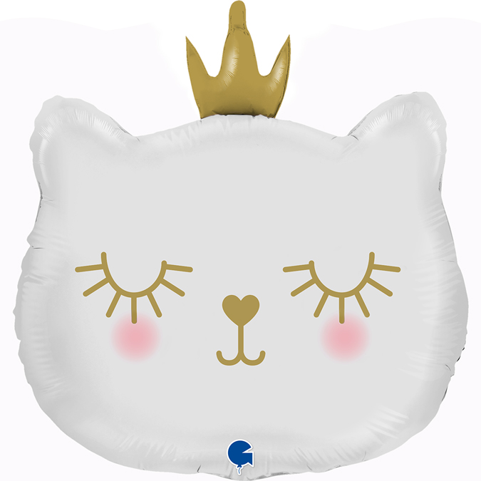 Folieballong - Cat Princess White Shape 66 cm