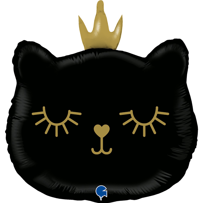 Folieballong - Cat Princess Black Shape 66 cm