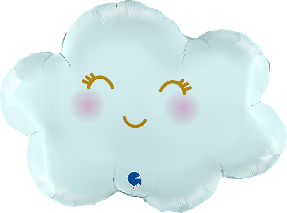 Folieballong - Cloudy Satin Pastel Blue