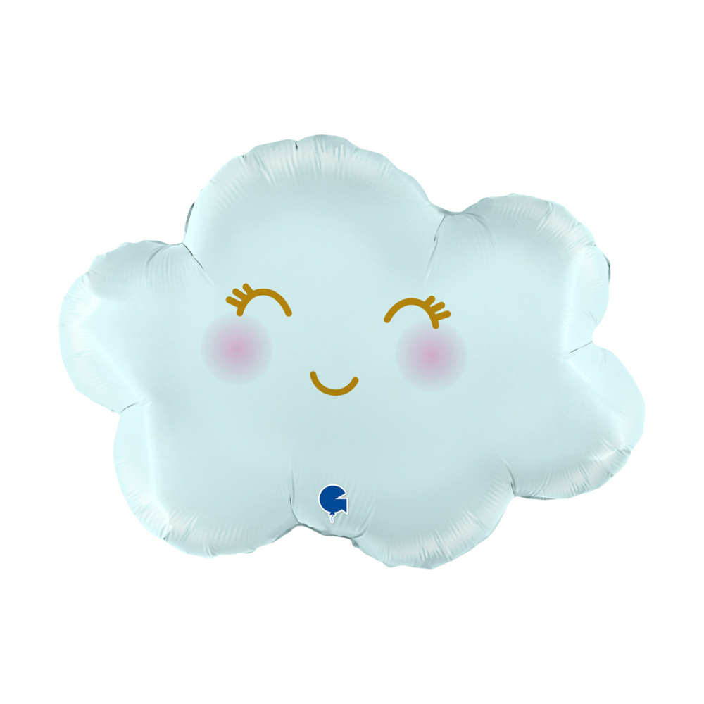 Folieballong - Cloudy Satin Pastel Blue