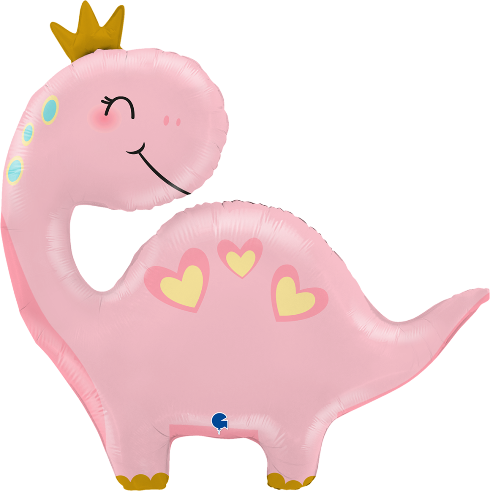 Folieballong - Pink Dino Shape