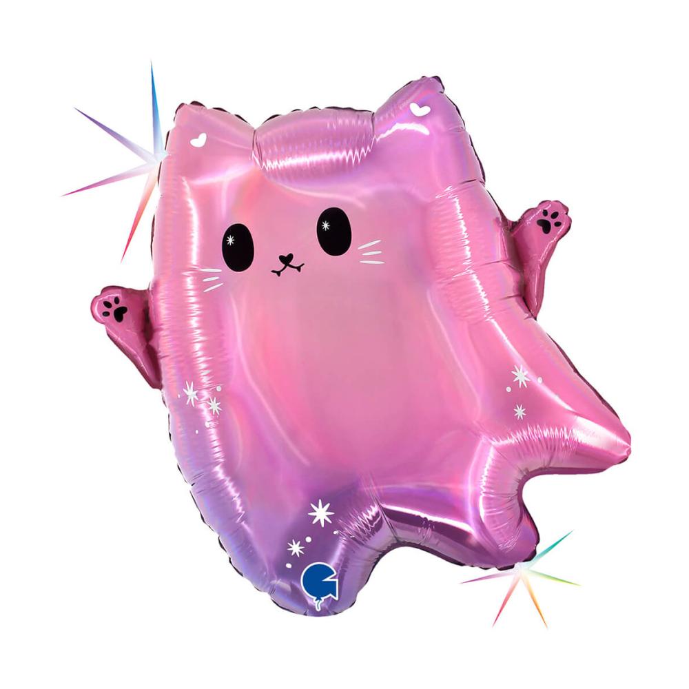 Folieballong - Kawaii Ghost Cat 43 cm
