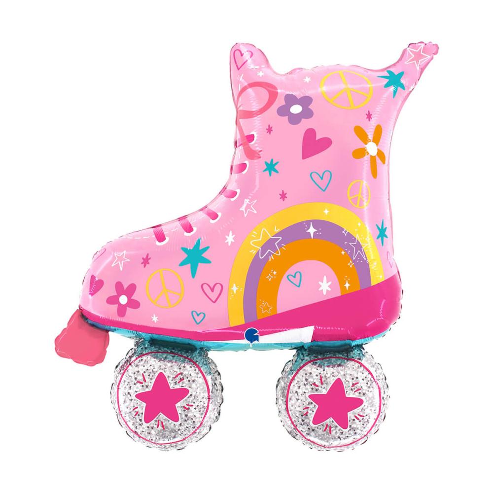 Folieballong - Pink Roller Skates 99 cm