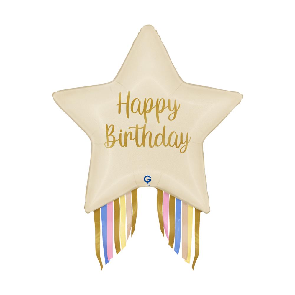 Folieballong - Happy Birthday Star 74 cm