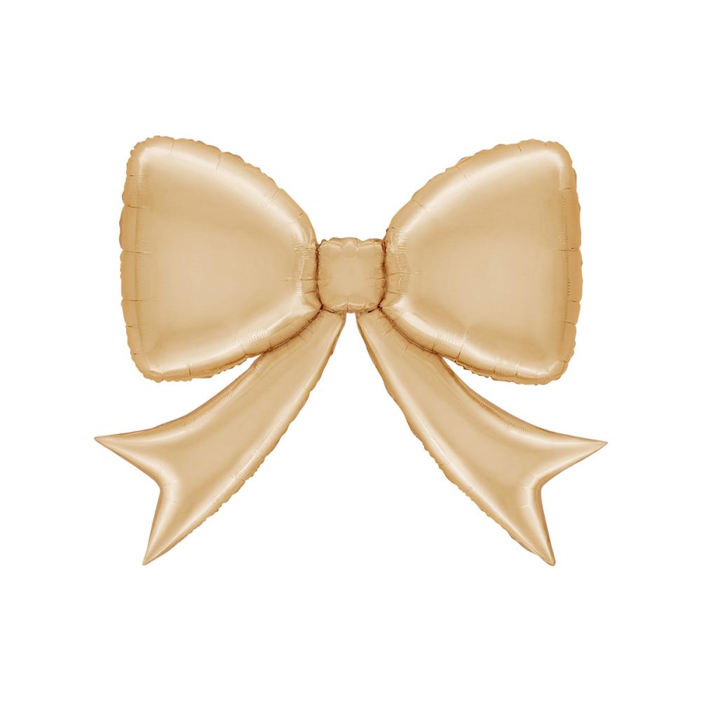 Folieballong - White Gold Bow