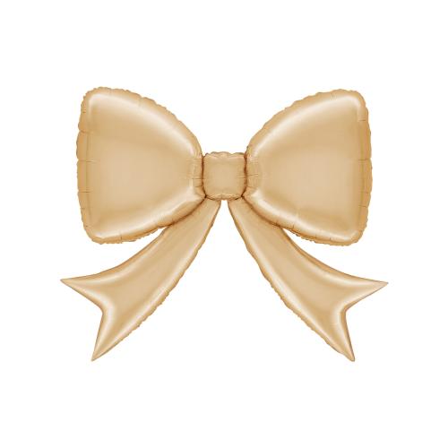 Folieballong - White Gold Bow