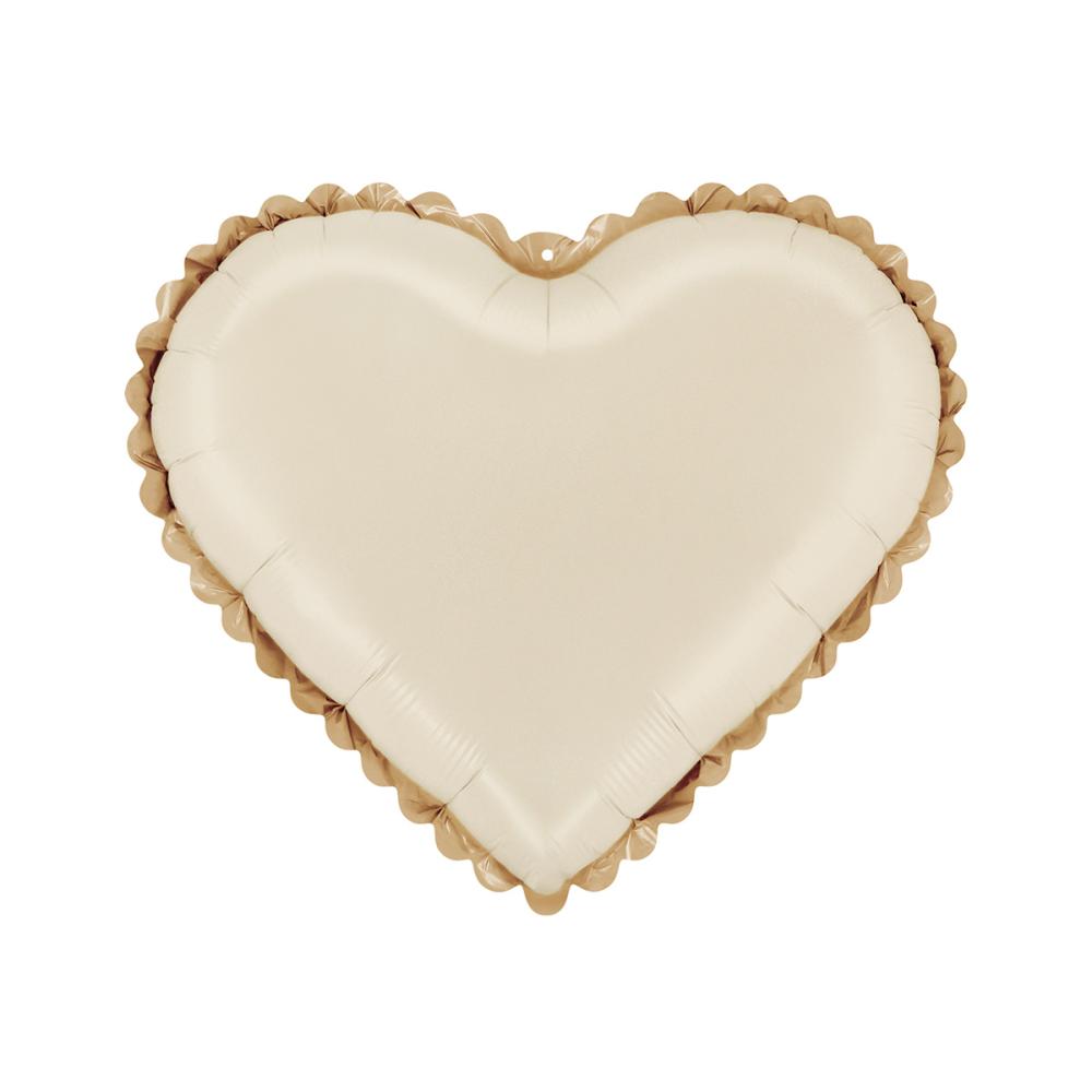 Folieballong - Hjärta Lace Cream 46 cm