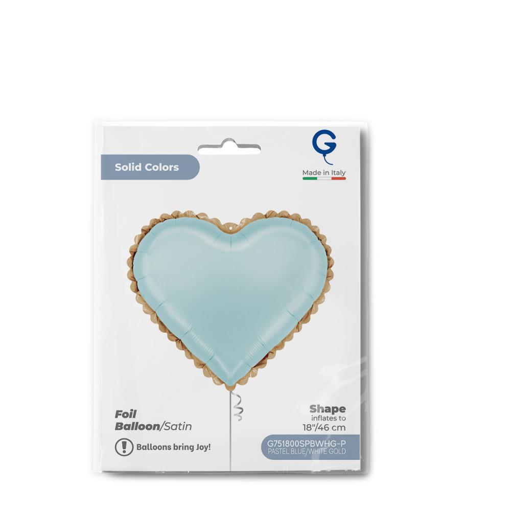 Folieballong - Hjärta Lace Blå 46 cm