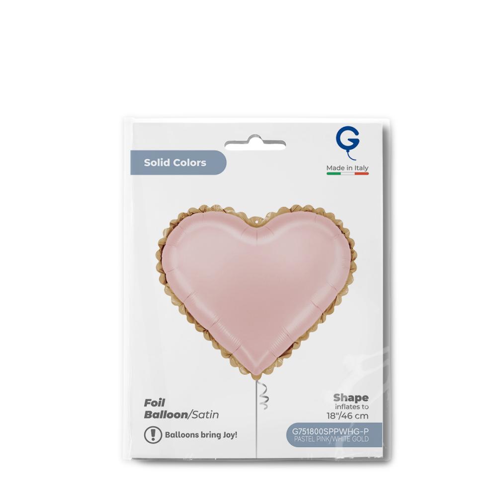 Folieballong - Hjärta Lace Rosa 46 cm