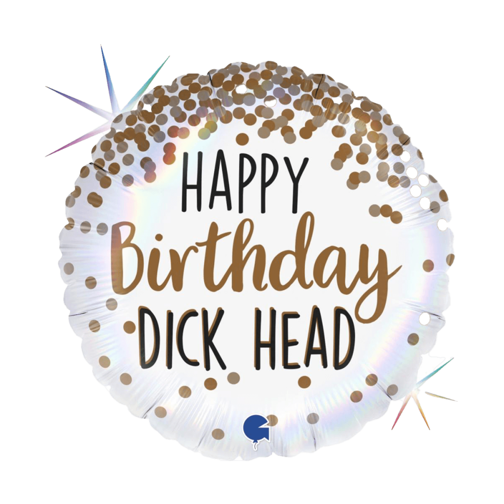 Folieballong - Happy Birthday Dick Head 46 cm