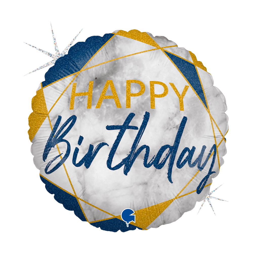 Folieballong - Marble Mate HB Blå 46 cm