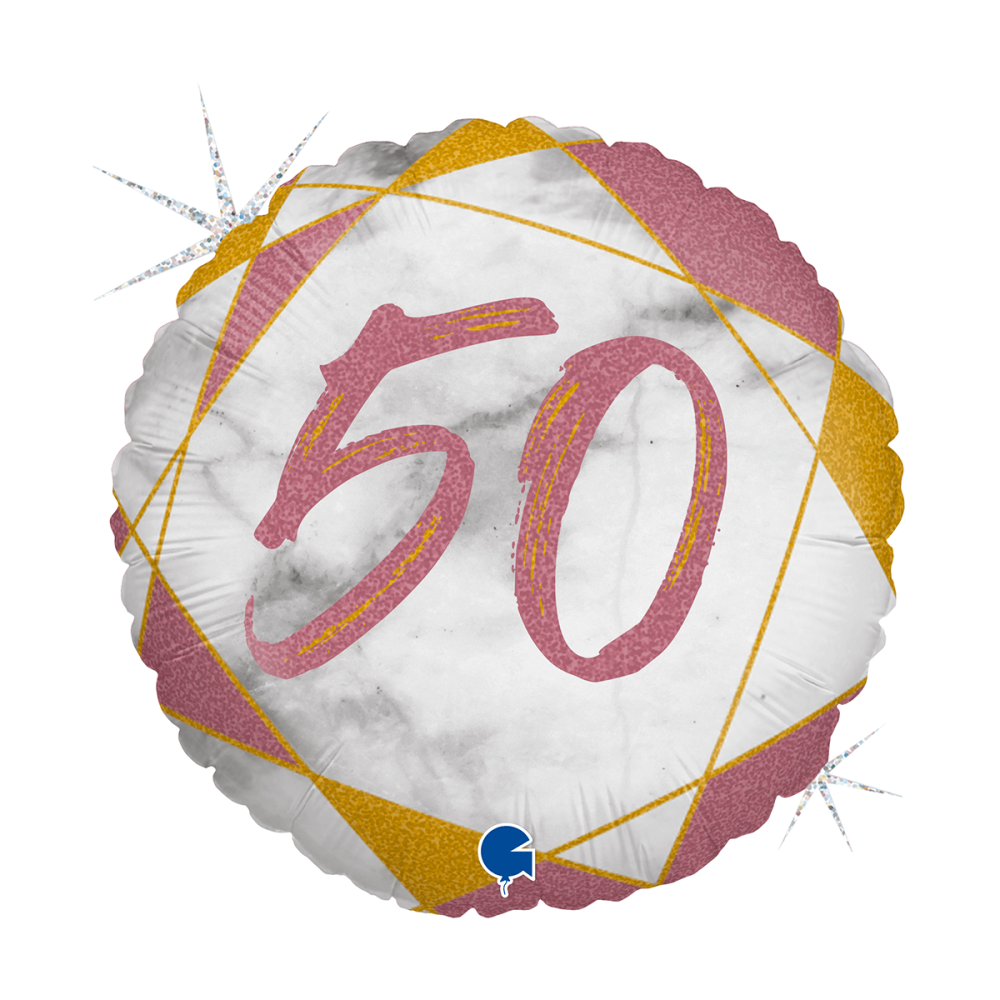 Folieballong - Marble Mate 50 Rose Gold 46 cm