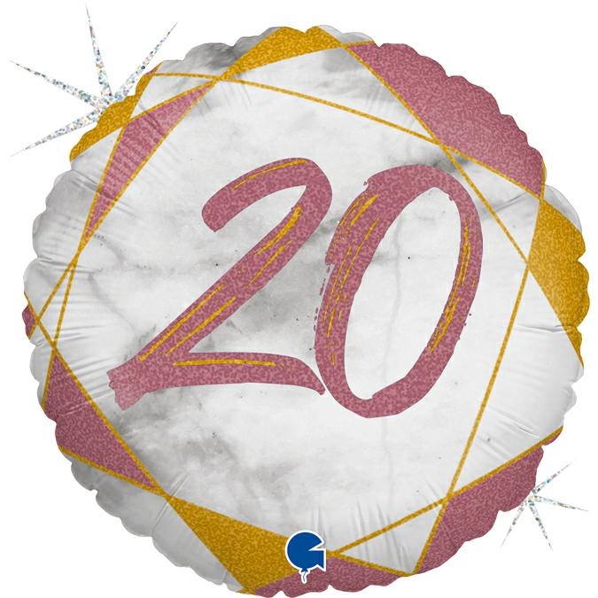 Folieballong - Marble Mate 20 Rose Gold 46 cm